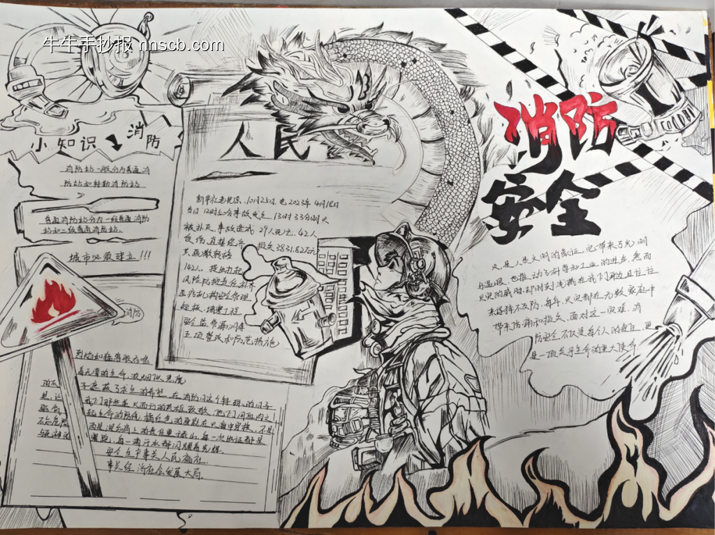 精美3张消防安全主题手抄报-第3张