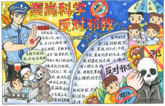 崇科学，反邪教手抄报11张