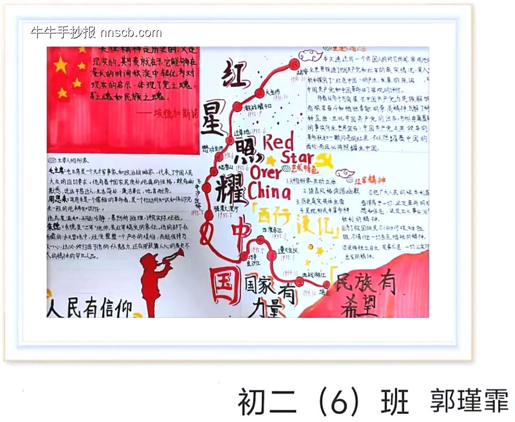 初二年级“红星照耀中国”主题手抄报-第5张