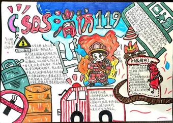 11.9日消防日主题手抄报推荐2张