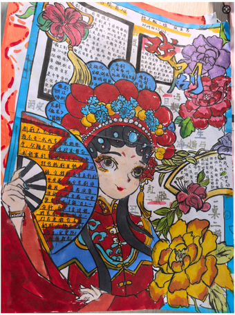 非遗文化醒狮、京剧、英歌舞的手抄报