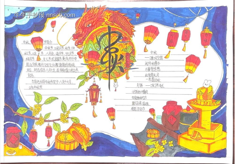 七年级中秋手抄报5张-第2张