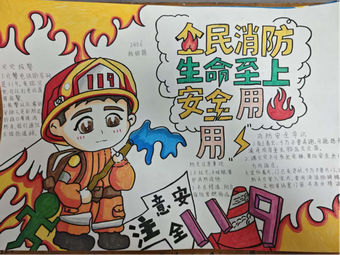 消防安全119主题手抄报