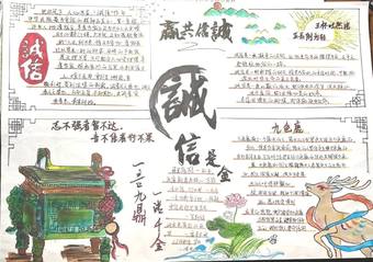诚信是金主题手抄报