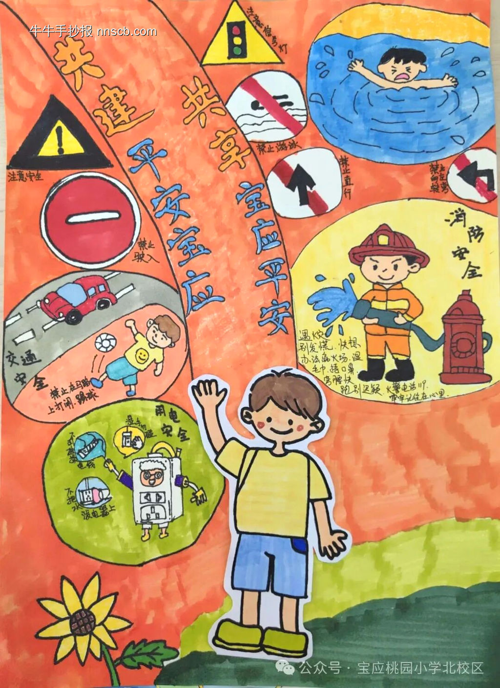 共建平安宝应主题手抄报-第3张