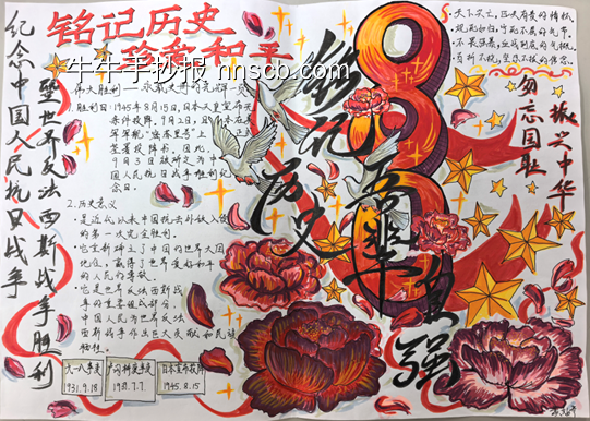 抗日战争胜利80周年烽火精神手抄报-第5张