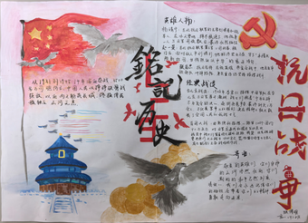 抗日战争胜利80周年烽火精神手抄报