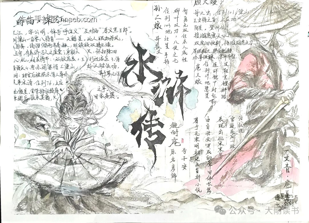 精选3张“水浒传”读书小报-第2张