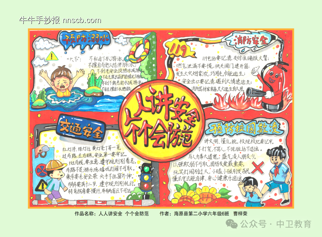 人人讲安全个个会防范的手抄报-第2张