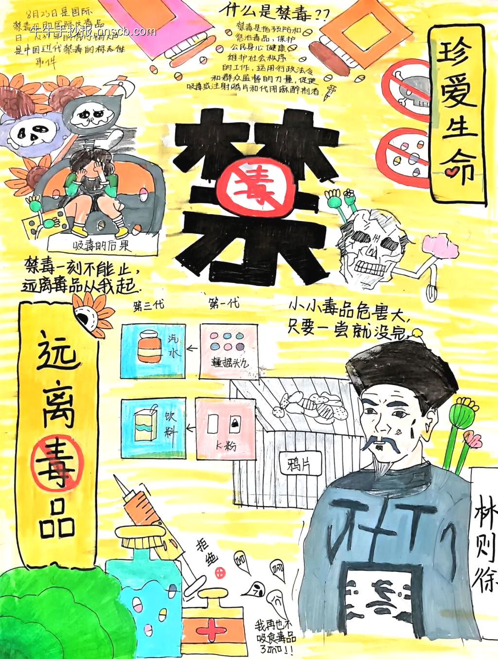 禁毒有“画”说，青春不“毒”行|禁毒手抄报14张-第14张