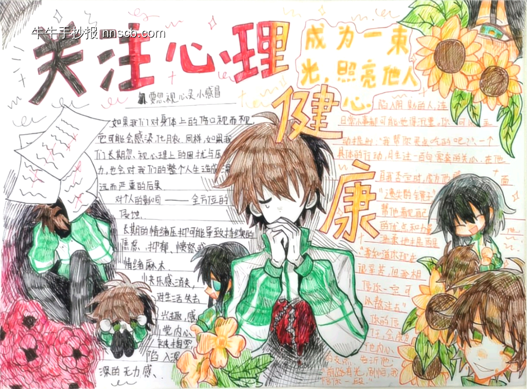 关注心理健康的手抄报-第1张