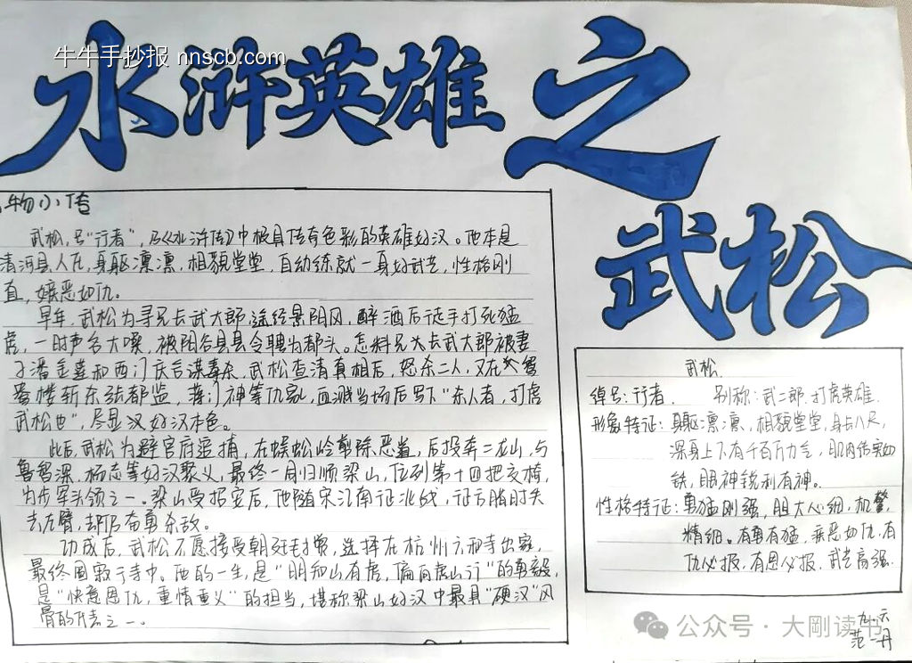水浒英雄主题手抄报-第1张