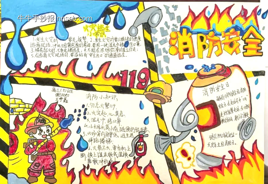 消防安全在心中主题手抄报简单又漂亮7张-第1张