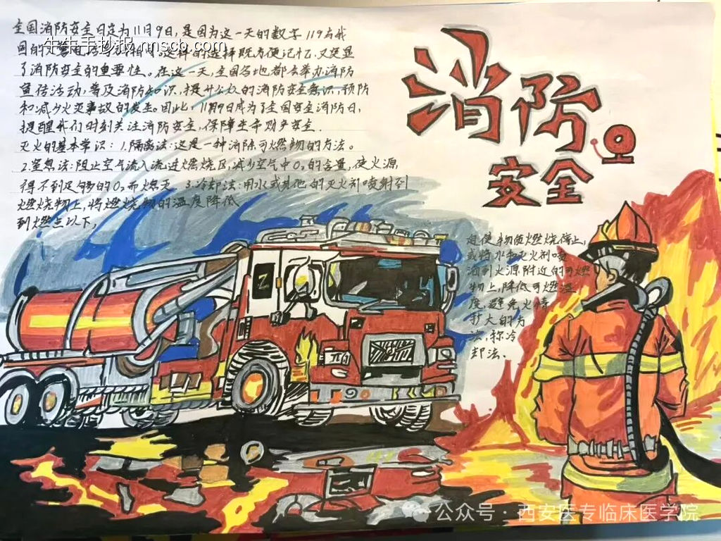 SOS消防安全教育手抄报-第1张