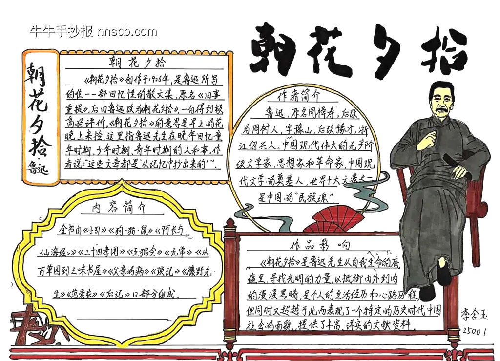 七年级《朝花夕拾》手抄报5张-第2张