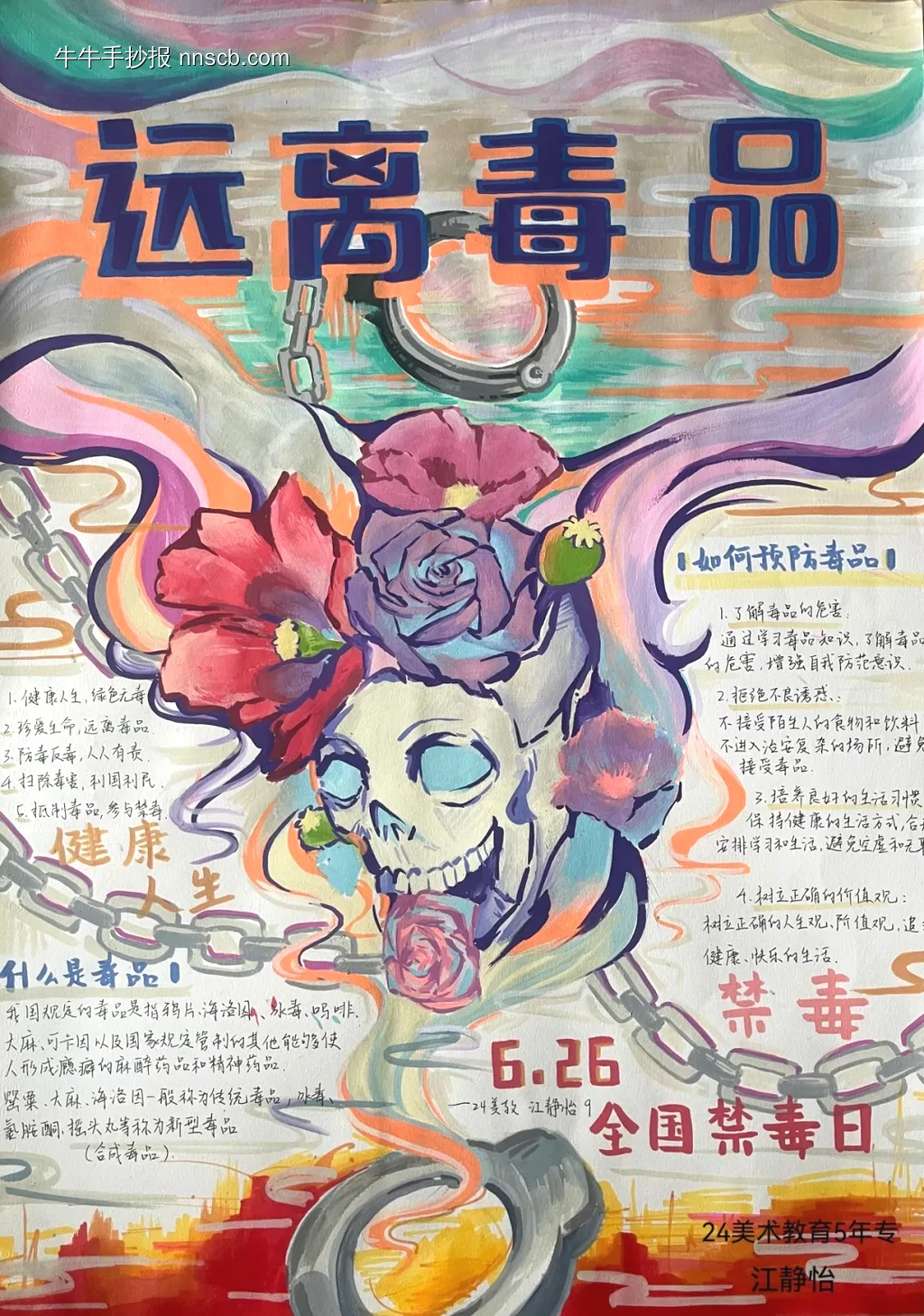 简单又漂亮的禁毒手抄报-第2张