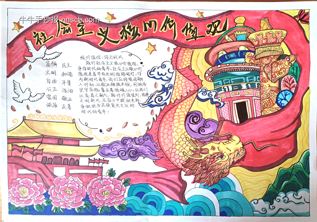 社会主义核心价值观主题手抄报5张-第3张