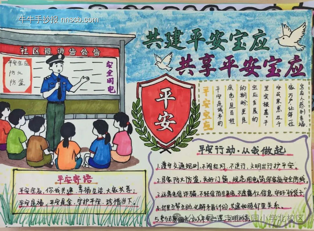 安全无小事，共同守护平安主题手抄报-第2张