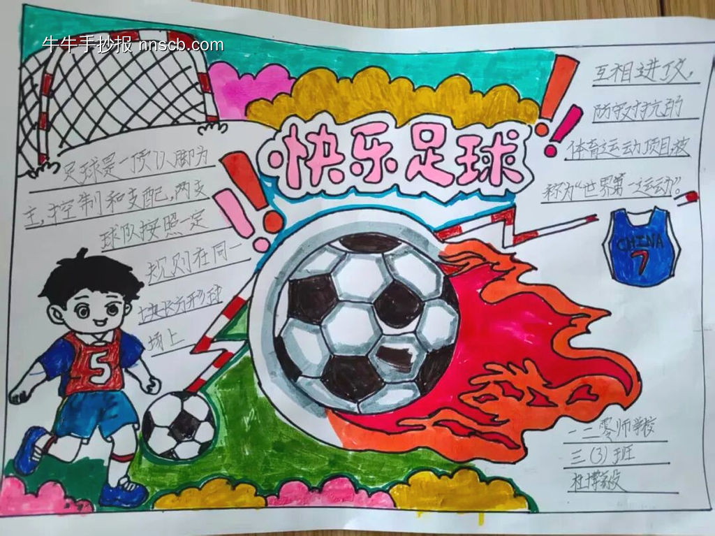 儿童校园足球赛的手抄报4长-第4张