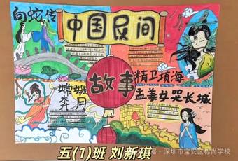 中国民间故事，哪吒闹海手抄报