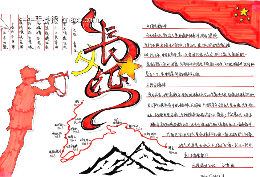 红色记忆,传承延安长征精神的手抄报5长-第5张