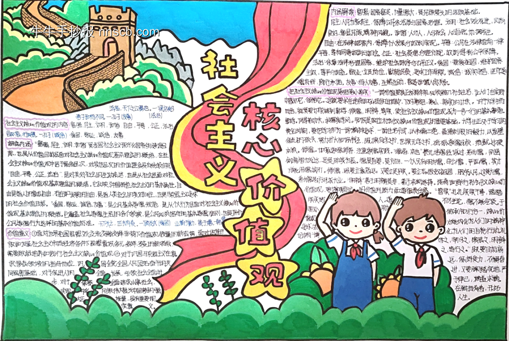 推荐5张社会主义核心价值观主题手抄报-第5张