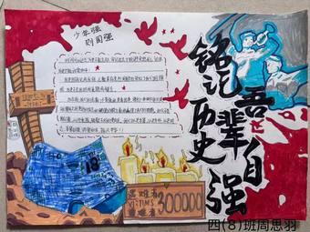 铭记历史，吾辈自强主题手抄报简单又好看4张