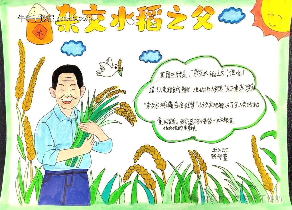 杂交水稻之父袁隆平主题手抄报-第2张