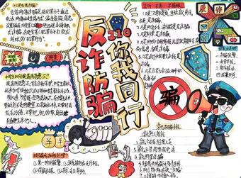 反诈防骗，你我同行主题手抄报