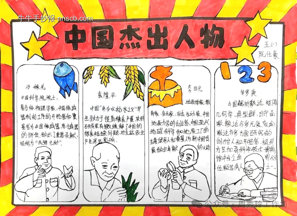 中国杰出人物主题手抄报-第5张