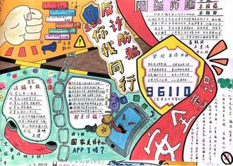 安全意识，反诈防骗主题手抄报