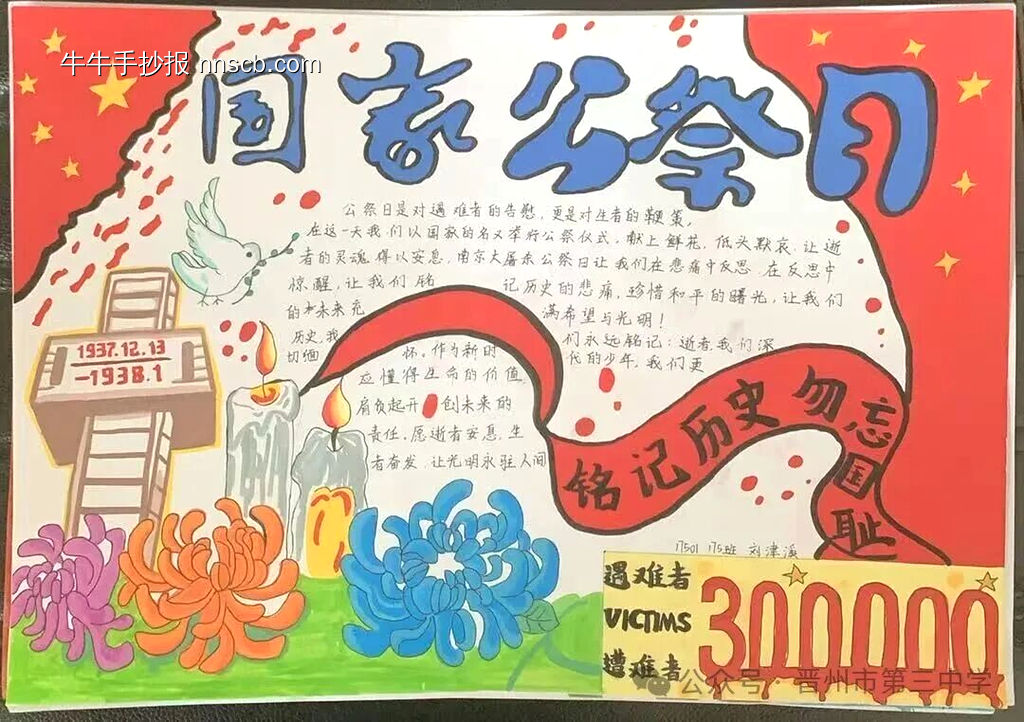 珍爱和平，铭记历史主题手抄报-第6张