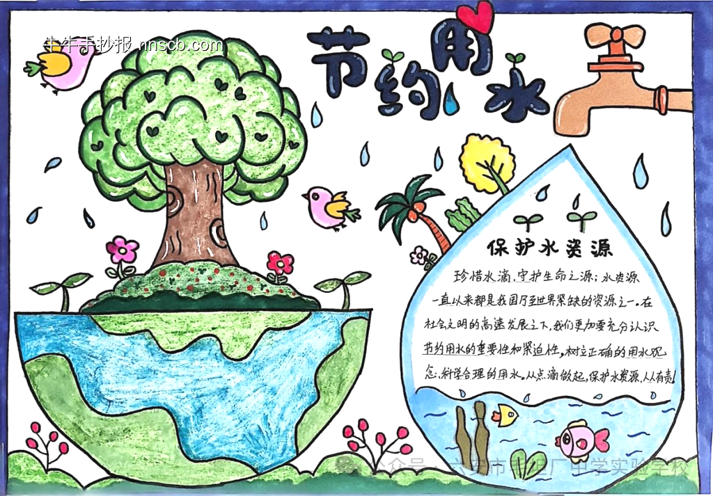 推荐2张节约用水主题黑板报-第1张