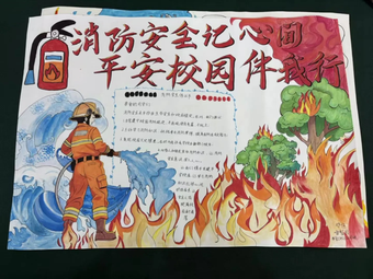 消防安全记心中主题手抄报推荐3张