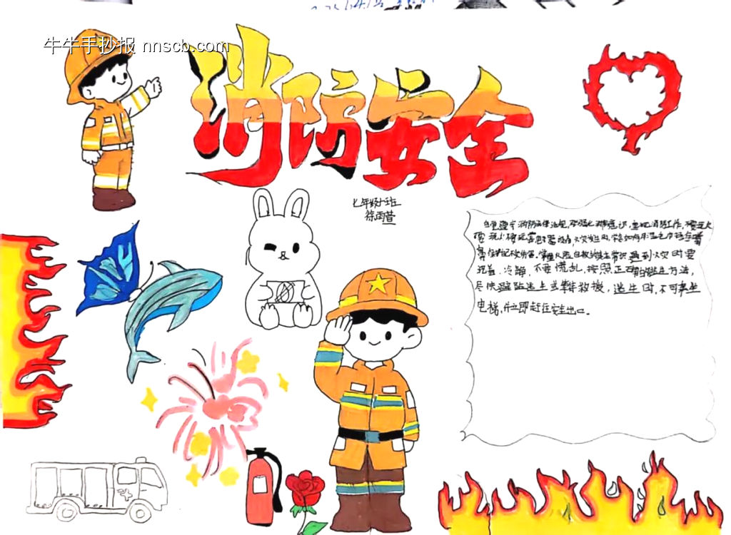 冬季消防安全主题手抄报简单又好画5张-第5张