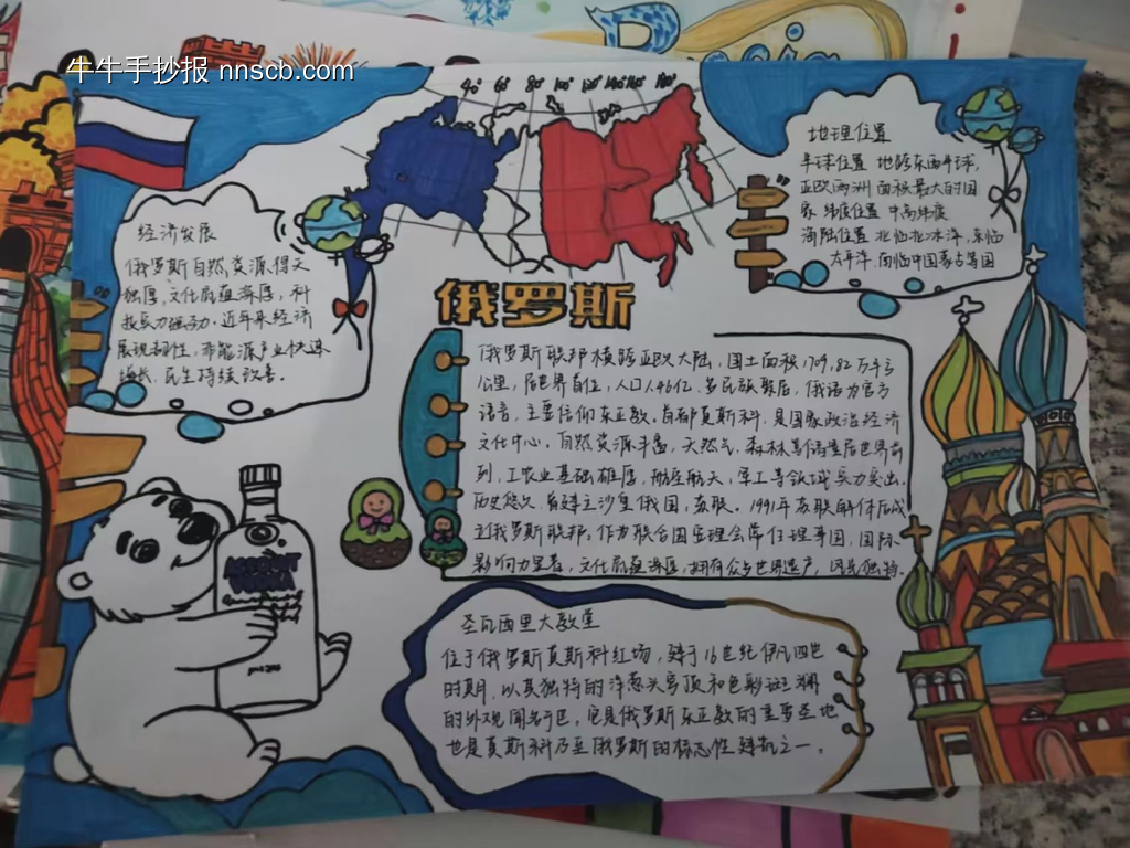 俄罗斯主题英语手抄报-第4张