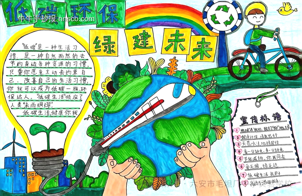 低碳环保主题手抄报漂亮2张-第1张
