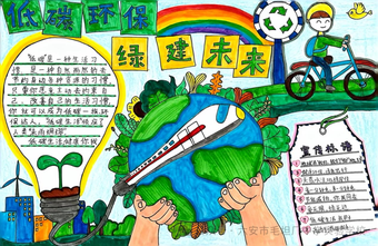 低碳环保主题手抄报漂亮2张