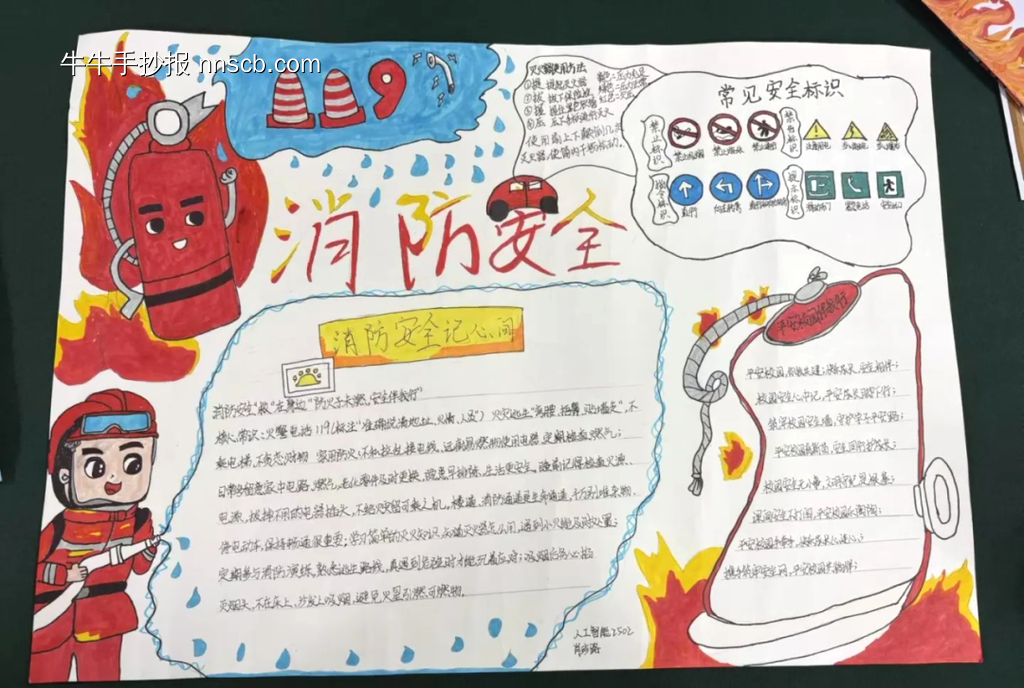 消防安全伴我行主题手抄报简单又好看3张-第2张