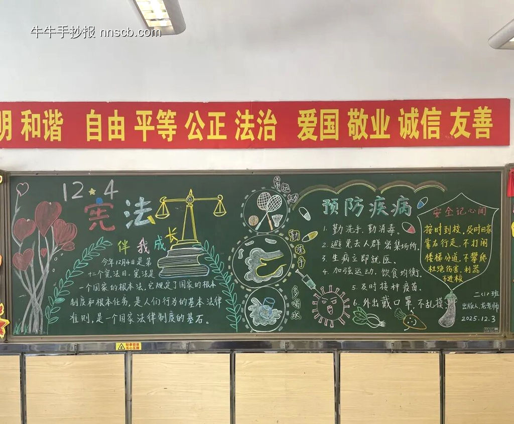 宪法在行动,与法同行主题手抄报-第1张