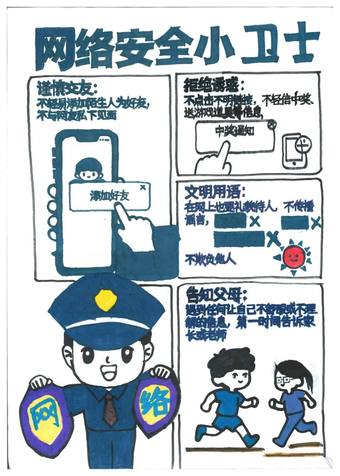 网络安全小卫士主题手抄报