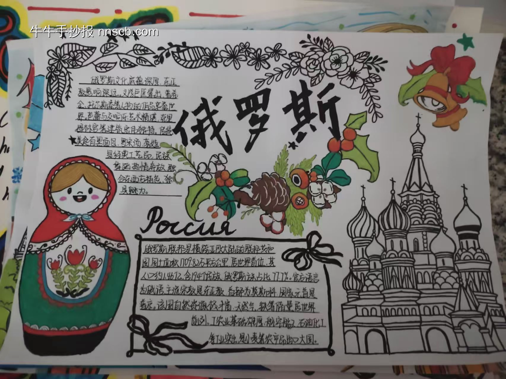 俄罗斯主题英语手抄报-第2张