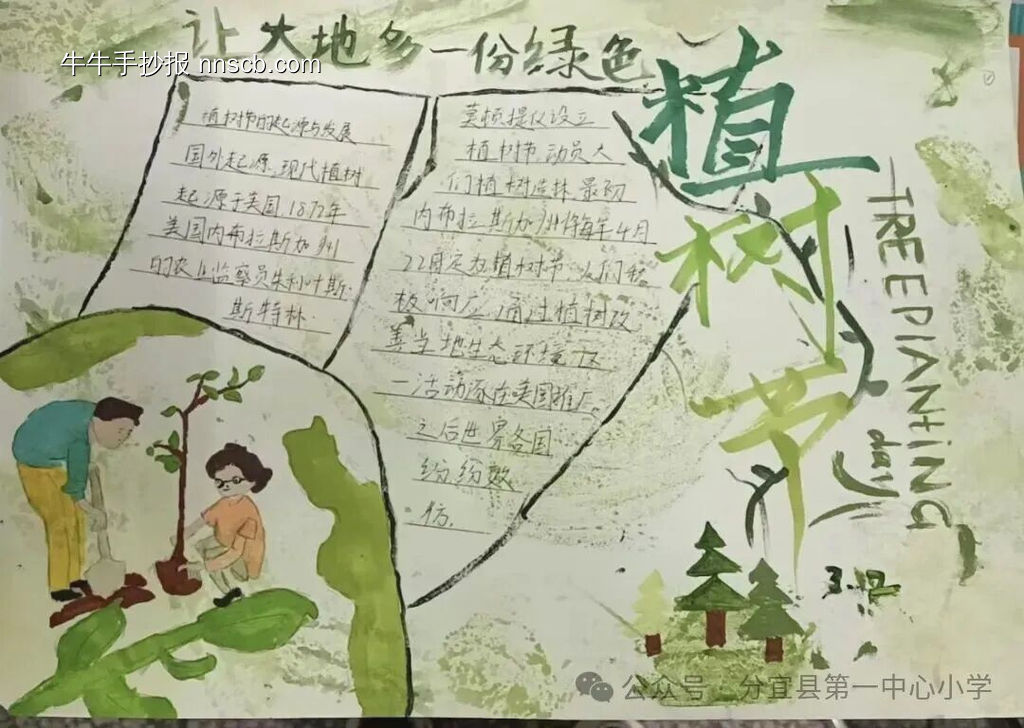 推荐“植树节”主题手抄报，超美6张-第6张
