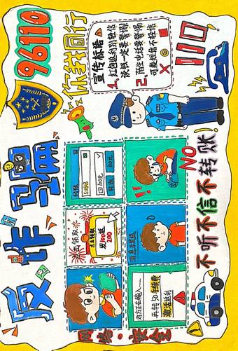 防诈骗——不听不信不转账主题手抄报