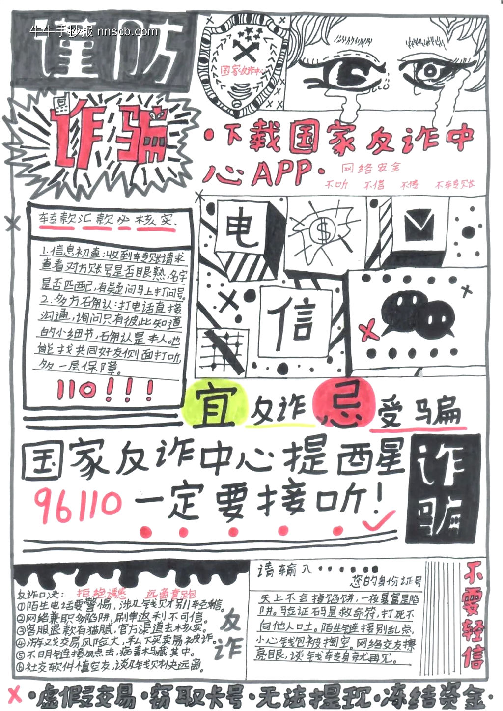 谨防诈骗主题手抄报漂亮4张-第4张