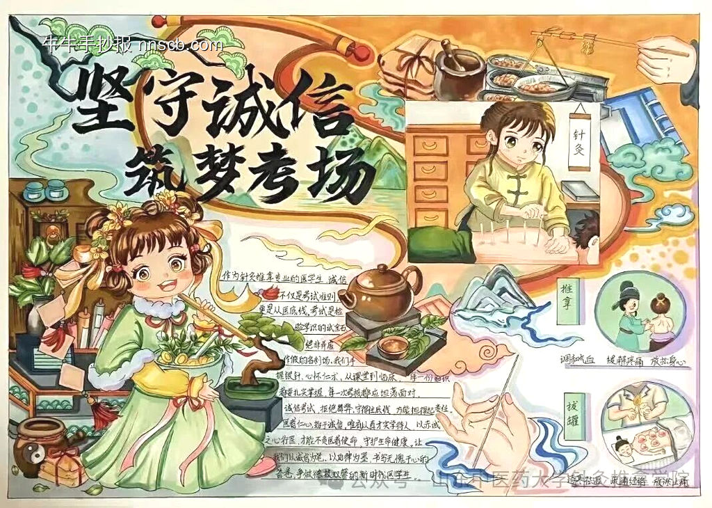 坚守诚信，筑梦考场主题手抄报-第1张