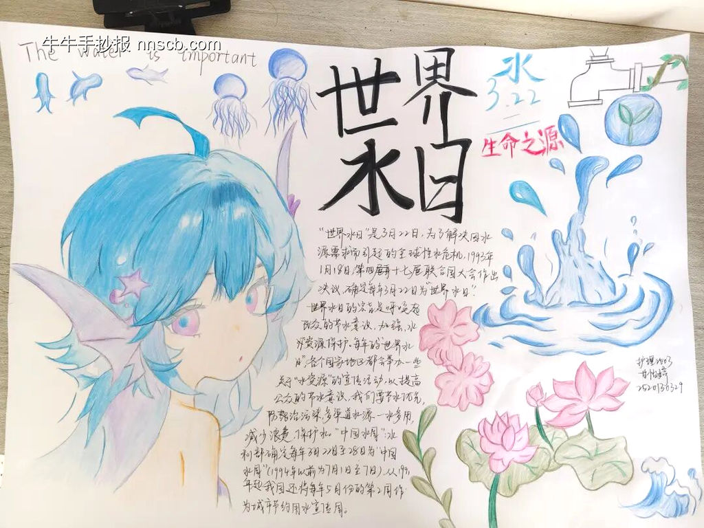世界水日主题手抄报漂亮2张-第2张