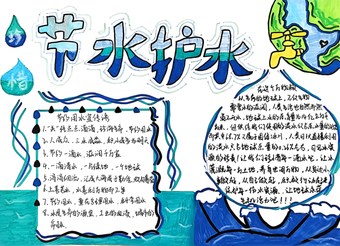 节约用水，从我做起主题手抄报简单又好画3张