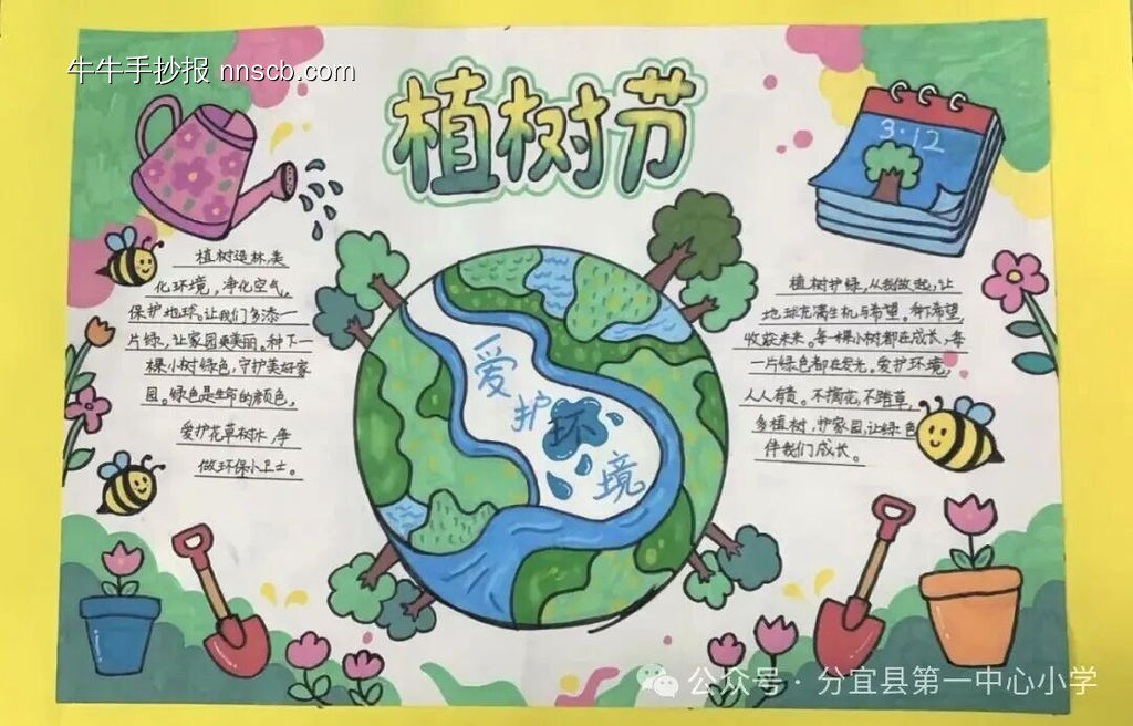 植树节主题手抄报简单又好看2张-第1张