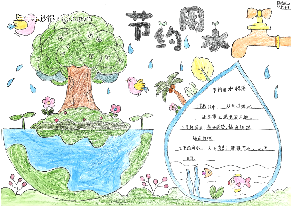 世界水日——节约用水主题手抄报-第1张